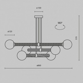 Люстра на штанге Maytoni Teatro MOD287PL-06BS в Казани - kazan.mebel24.online | фото 3