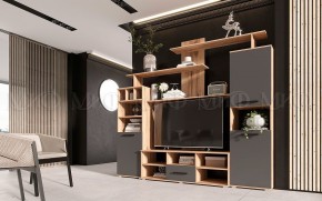 МИНИ-2 Гостиная (МДФ) Графит/Дуб Крафт в Казани - kazan.mebel24.online | фото