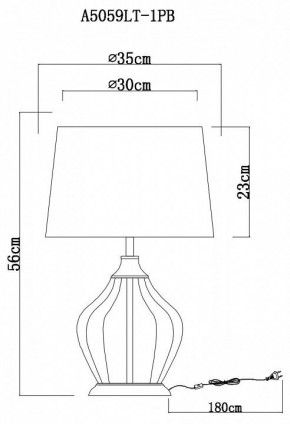 Настольная лампа декоративная Arte Lamp Baymont A5059LT-1PB в Казани - kazan.mebel24.online | фото 3