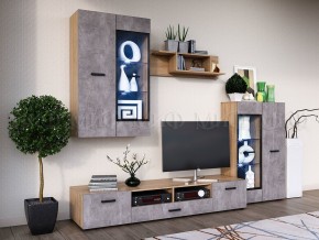 Нэнси New Тумба ТВ ЛДСП (2дв.+1ящ.) Бетон светлый/Сонома в Казани - kazan.mebel24.online | фото 3
