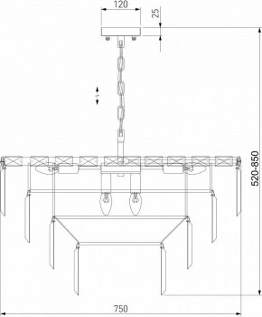 Подвесная люстра Eurosvet Elegante 10130/10 хром/прозрачный хрусталь Strotskis в Казани - kazan.mebel24.online | фото 3