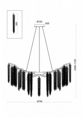 Подвесная люстра Freya Mineral FR1010PL-10G в Казани - kazan.mebel24.online | фото 2
