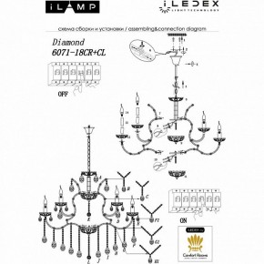 Подвесная люстра iLamp Diamond 6071-18 CR+CL в Казани - kazan.mebel24.online | фото 2