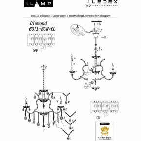 Подвесная люстра iLamp Diamond 6071-8 CR+CL в Казани - kazan.mebel24.online | фото 2