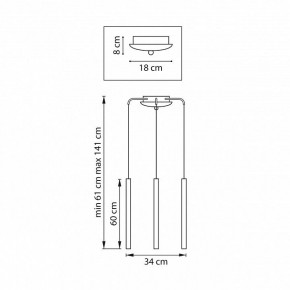 Подвесная люстра Lightstar Tubo L3T747333 в Казани - kazan.mebel24.online | фото 3