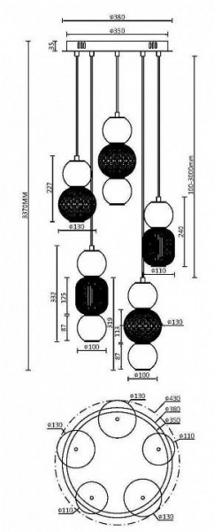 Подвесная люстра Maytoni Drop MOD273PL-L80CH3K в Казани - kazan.mebel24.online | фото 3