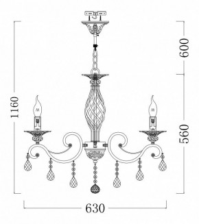 Подвесная люстра Maytoni Grace ARM247-06-G в Казани - kazan.mebel24.online | фото 3