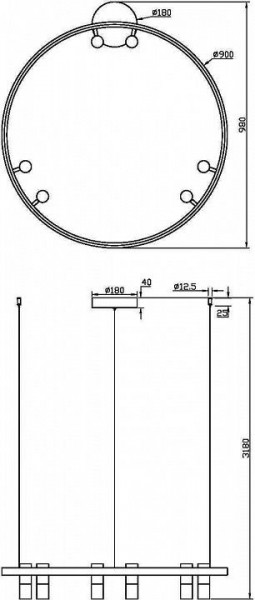 Подвесная люстра Maytoni Halo MOD102PL-L42BK в Казани - kazan.mebel24.online | фото 4