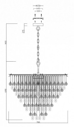 Подвесная люстра Maytoni Linn MOD091PL-09CH в Казани - kazan.mebel24.online | фото 3