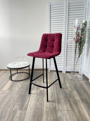 Полубарный стул CHILLI-QB SQUARE винный #16, велюр / черный каркас (H=66cm) М-City в Казани - kazan.mebel24.online | фото 4