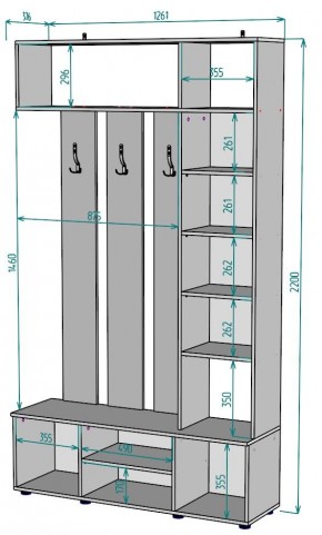 Прихожая с зеркалом V19_M в Казани - kazan.mebel24.online | фото 2