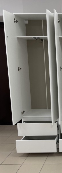 Шкаф 2-ств. с 2 ящиками и вешалкой "Бьянко" в Казани - kazan.mebel24.online | фото 2