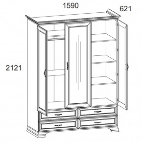 Шкаф 3D4S Z, TIFFANY, цвет вудлайн кремовый в Казани - kazan.mebel24.online | фото 1