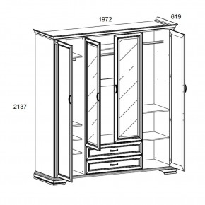 Шкаф 4D2S Z , MONAKO, цвет Сосна винтаж в Казани - kazan.mebel24.online | фото 1