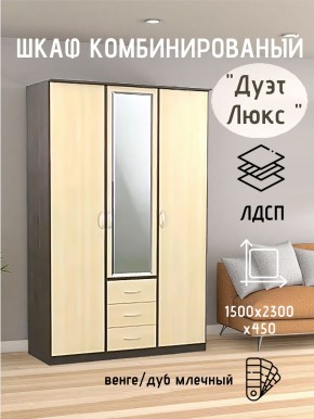 Шкаф комбинированный Дуэт Люкс с зеркалом в Казани - kazan.mebel24.online | фото 3