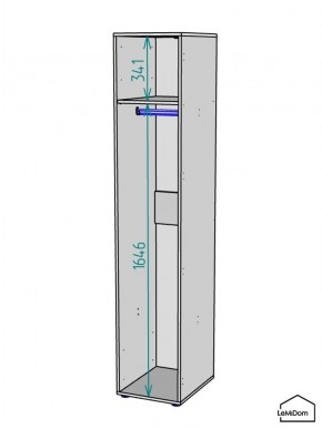 Шкаф Linnea MHR-1 2050х400х510 (Графит-М 11.1.25) в Казани - kazan.mebel24.online | фото 3