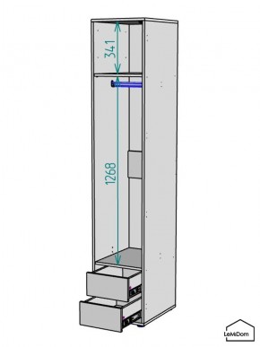 Шкаф Linnea MHR-1-3 2050х400х510 (Белый-М 11.1.1) в Казани - kazan.mebel24.online | фото 3
