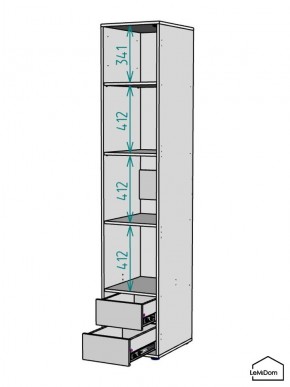 Шкаф Linnea MHR-1-4 2050х400х510 (Белый-М 11.1.1) в Казани - kazan.mebel24.online | фото 4