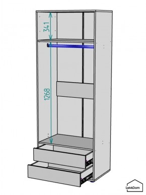 Шкаф Linnea MHR-2-3 2050х800х510 (Белый-М 11.1.1) в Казани - kazan.mebel24.online | фото 3