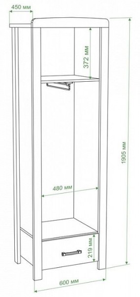 Шкаф платяной Бартоло Ш1Д в Казани - kazan.mebel24.online | фото 2