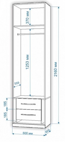 Шкаф платяной Нобиле Пл-60/60 в Казани - kazan.mebel24.online | фото 2