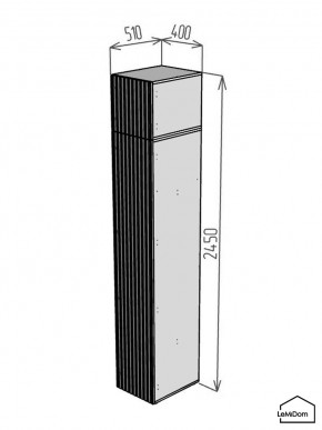 Шкаф с антресолью Linnea MHR-1A-2 2450х400х510 (Белый-М 11.1.1) в Казани - kazan.mebel24.online | фото 2