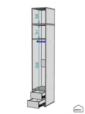 Шкаф с антресолью Linnea MHR-1A-3 2450х400х510 (Белый-М 11.1.1) в Казани - kazan.mebel24.online | фото 3