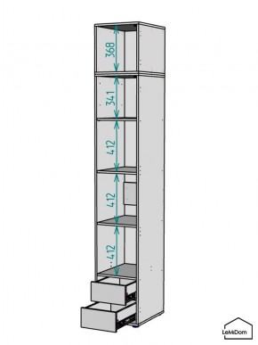 Шкаф с антресолью Linnea MHR-1POA-4 2450х400х510 (Белый-М 11.1.1) в Казани - kazan.mebel24.online | фото 3