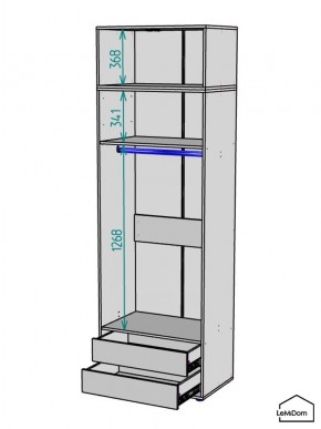 Шкаф с антресолью Linnea MHR-2POA-3 2450х800х510 (Белый-М 11.1.1) в Казани - kazan.mebel24.online | фото 3