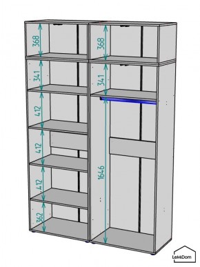 Шкаф с антресолью Linnea MHR-4A-1 2450х1600х510 (Графит-М 11.1.25) в Казани - kazan.mebel24.online | фото 3
