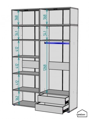 Шкаф с антресолью Linnea MHR-4POA-2 2450х1600х510 (Белый-М 11.1.1) в Казани - kazan.mebel24.online | фото 3