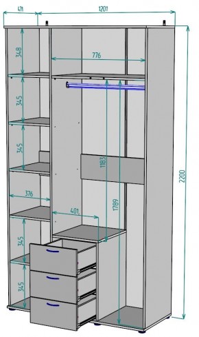 Шкаф с зеркалом Ольга H57_M в Казани - kazan.mebel24.online | фото 2