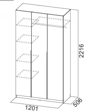Шкаф ШК-5 (1200) Меланж в Казани - kazan.mebel24.online | фото 5