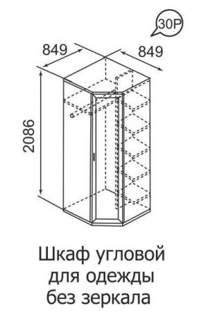 Шкаф угловой для одежды Ника-Люкс 30 без зеркал в Казани - kazan.mebel24.online | фото 3