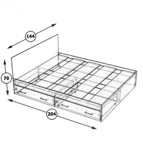 Стандарт Кровать с ящиками 1400, цвет дуб сонома, ШхГхВ 143,5х203,5х70 см., сп.м. 1400х2000 мм., без матраса, основание есть в Казани - kazan.mebel24.online | фото 6