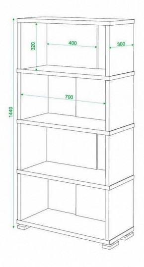 Стеллаж книжный Домино нельсон СБ-10_4 в Казани - kazan.mebel24.online | фото 2