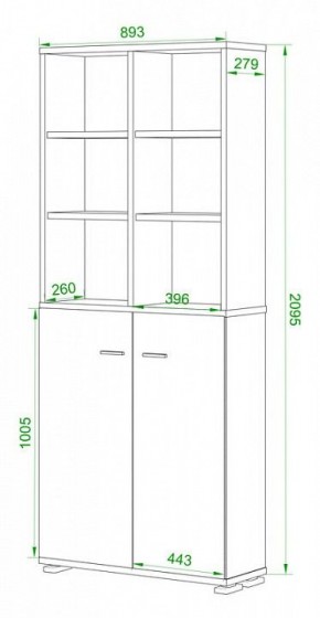 Стеллаж комбинированный Домино Лайт ПУ-30-4 в Казани - kazan.mebel24.online | фото 2
