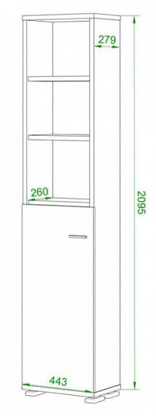 Стеллаж комбинированный Домино нельсон ПУ-20-2 в Казани - kazan.mebel24.online | фото 2