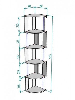 Стеллаж Maria S113-MA (Графит) в Казани - kazan.mebel24.online | фото 3