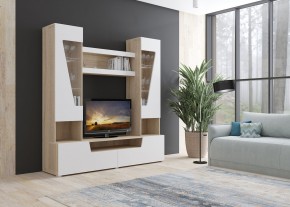 Стенка АНТАЛИЯ 2 (Сонома/Белый софт) в Казани - kazan.mebel24.online | фото 3