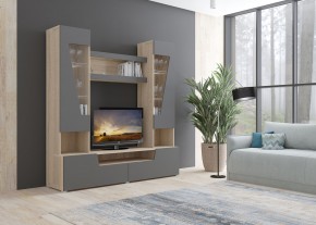 Стенка АНТАЛИЯ 2 (Сонома/Графит софт) в Казани - kazan.mebel24.online | фото 3