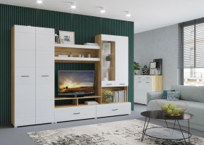 Стенка НЕНСИ 1 (Крафт золотой/Белый глянец) в Казани - kazan.mebel24.online | фото 3
