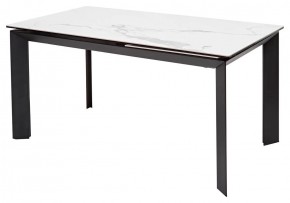 Стол CREMONA 140 HIGH GLOSS STATUARIO Белый мрамор глянцевый, керамика/ черный каркас, ®DISAUR в Казани - kazan.mebel24.online | фото 1