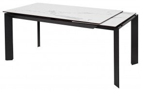 Стол CREMONA 140 HIGH GLOSS STATUARIO Белый мрамор глянцевый, керамика/ черный каркас, ®DISAUR в Казани - kazan.mebel24.online | фото 3