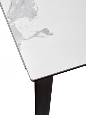 Стол CREMONA 140 HIGH GLOSS STATUARIO Белый мрамор глянцевый, керамика/ черный каркас, ®DISAUR в Казани - kazan.mebel24.online | фото 4