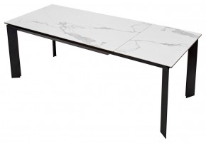 Стол CREMONA 140 HIGH GLOSS STATUARIO Белый мрамор глянцевый, керамика/ черный каркас, ®DISAUR в Казани - kazan.mebel24.online | фото 8