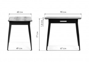 Стол деревянный Вики 90х60х77 делано / черный в Казани - kazan.mebel24.online | фото 2