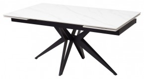 Стол FORIO 160 MATT WHITE MARBLE SOLID CERAMIC / BLACK, ®DISAUR в Казани - kazan.mebel24.online | фото 1