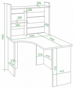 Стол компьютерный Домино Lite СКЛ-Угл120+НКЛ-100 в Казани - kazan.mebel24.online | фото 2