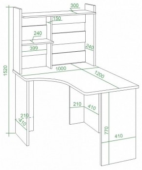 Стол компьютерный Домино Lite СКЛ-Угл120+НКЛ-100 в Казани - kazan.mebel24.online | фото 2